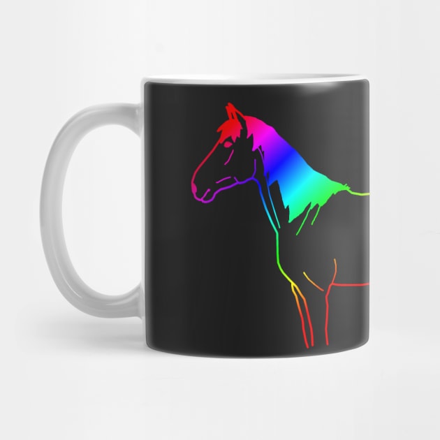 Rainbow horse silhouette by RedHeadAmazona